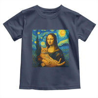 Mona Lisa Cat Starry Night Toddler T Shirt - Wonder Print Shop