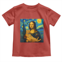 Mona Lisa Cat Starry Night Toddler T Shirt - Wonder Print Shop