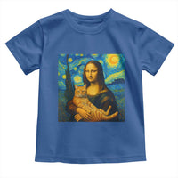 Mona Lisa Cat Starry Night Toddler T Shirt - Wonder Print Shop