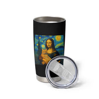 Mona Lisa Cat Starry Night Tumbler Cup - Wonder Print Shop