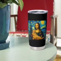 Mona Lisa Cat Starry Night Tumbler Cup - Wonder Print Shop