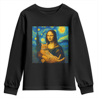 Mona Lisa Cat Starry Night Youth Sweatshirt - Wonder Print Shop