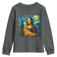 Mona Lisa Cat Starry Night Youth Sweatshirt - Wonder Print Shop