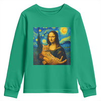 Mona Lisa Cat Starry Night Youth Sweatshirt - Wonder Print Shop