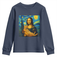 Mona Lisa Cat Starry Night Youth Sweatshirt - Wonder Print Shop