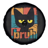 Funny Black Cat Bruh Meme Spare Tire Cover Funny Black Cat - Wonder Print Shop