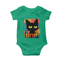 Funny Black Cat Bruh Meme Baby Onesie Funny Black Cat - Wonder Print Shop