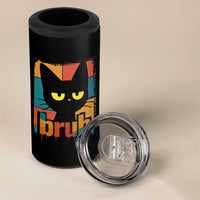 Funny Black Cat Bruh Meme 4 in 1 Can Cooler Tumbler Funny Black Cat - Wonder Print Shop
