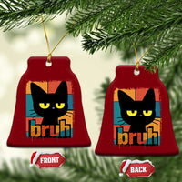 Funny Black Cat Bruh Meme Ceramic Ornament Funny Black Cat - Wonder Print Shop