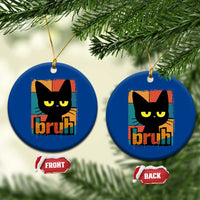 Funny Black Cat Bruh Meme Ceramic Ornament Funny Black Cat - Wonder Print Shop