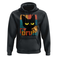 Funny Black Cat Bruh Meme Hoodie Funny Black Cat - Wonder Print Shop