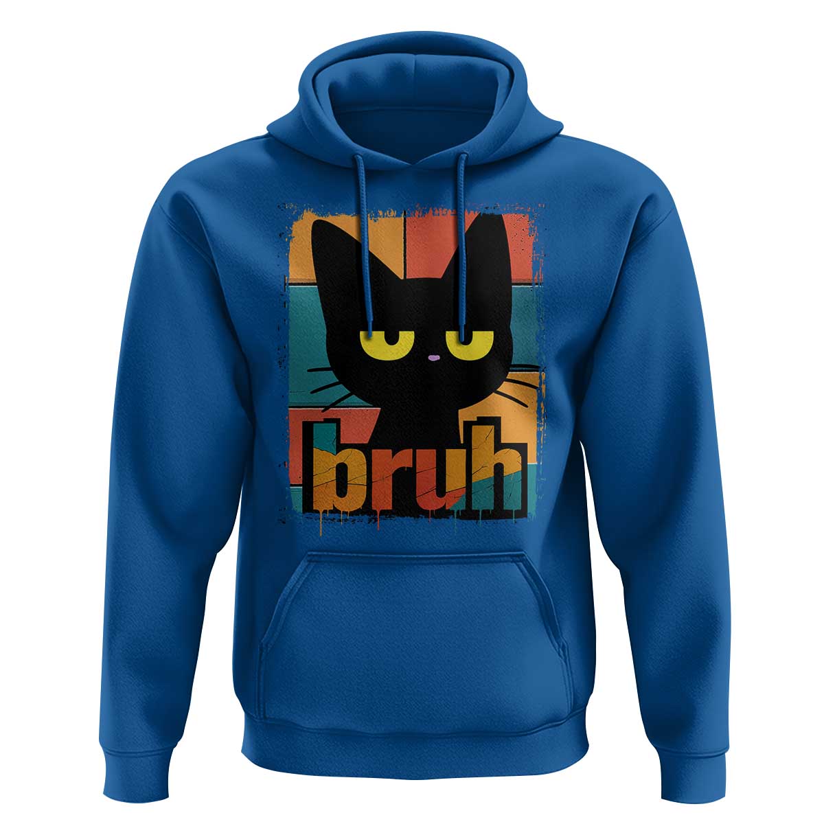 Funny Black Cat Bruh Meme Hoodie Funny Black Cat - Wonder Print Shop