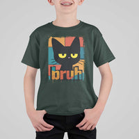 Funny Black Cat Bruh Meme T Shirt For Kid Funny Black Cat - Wonder Print Shop