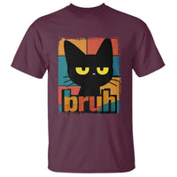 Funny Black Cat Bruh Meme T Shirt Funny Black Cat - Wonder Print Shop