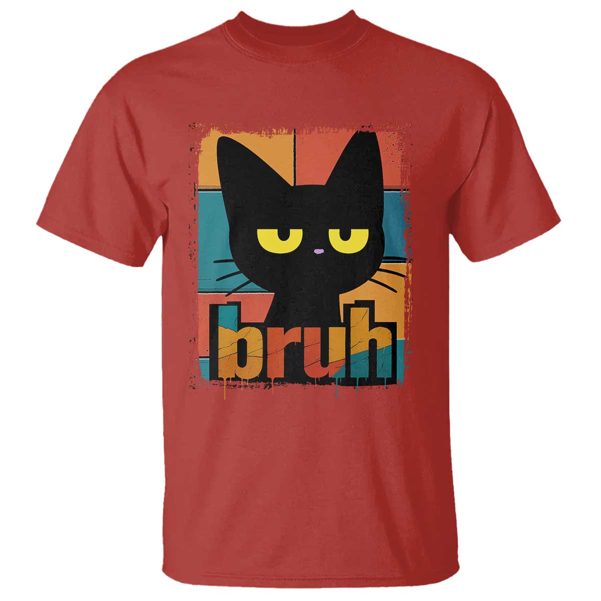 Funny Black Cat Bruh Meme T Shirt Funny Black Cat - Wonder Print Shop