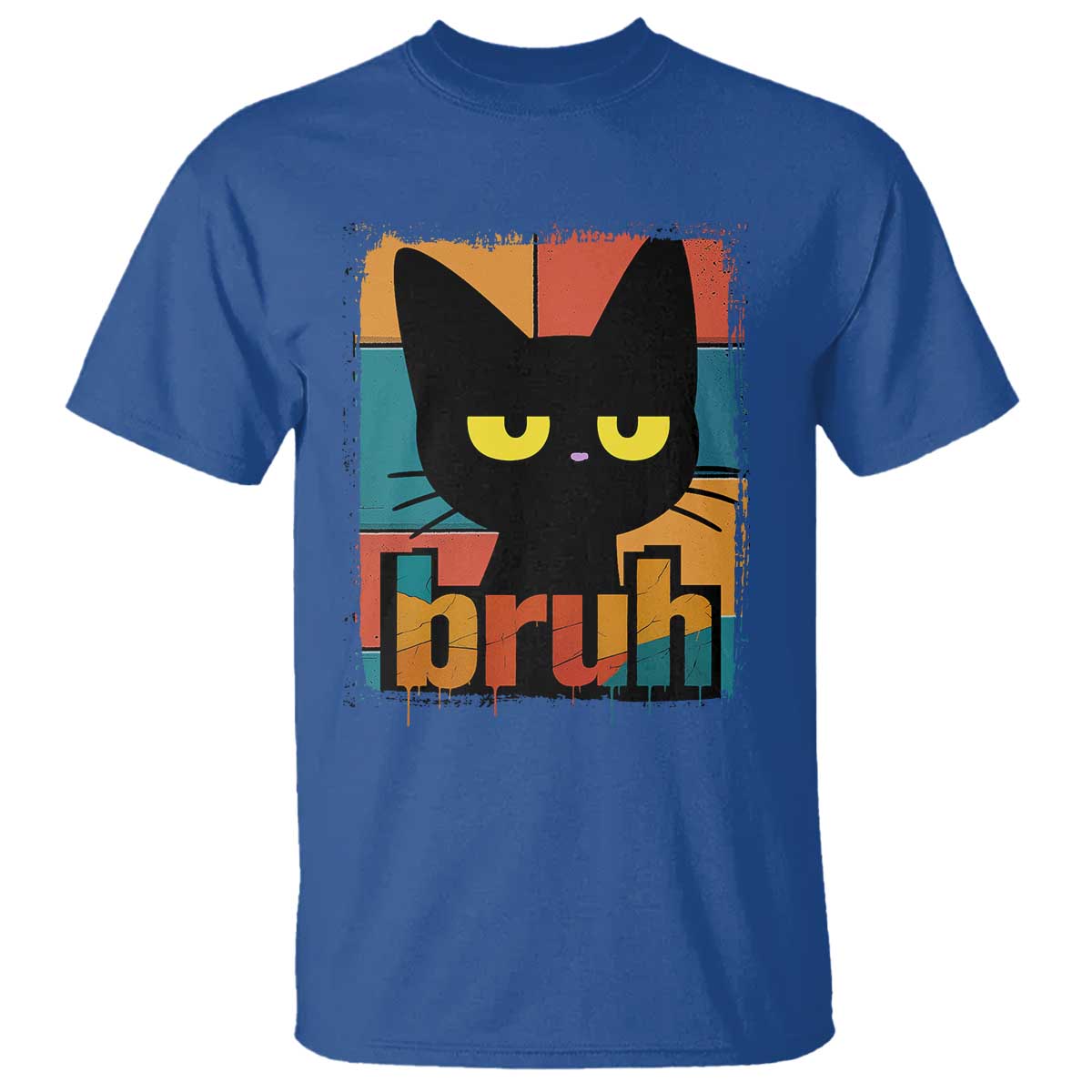 Funny Black Cat Bruh Meme T Shirt Funny Black Cat - Wonder Print Shop