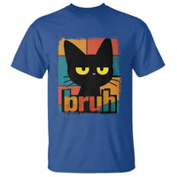 Funny Black Cat Bruh Meme T Shirt Funny Black Cat - Wonder Print Shop