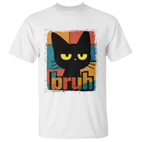 Funny Black Cat Bruh Meme T Shirt Funny Black Cat - Wonder Print Shop