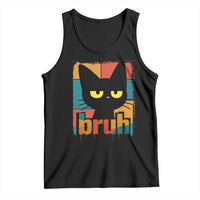 Funny Black Cat Bruh Meme Tank Top Funny Black Cat - Wonder Print Shop