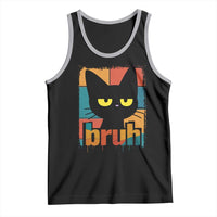 Funny Black Cat Bruh Meme Tank Top Funny Black Cat - Wonder Print Shop
