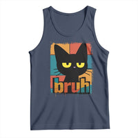Funny Black Cat Bruh Meme Tank Top Funny Black Cat - Wonder Print Shop
