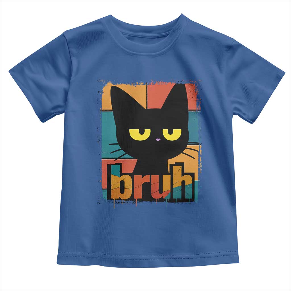 Funny Black Cat Bruh Meme Toddler T Shirt Funny Black Cat - Wonder Print Shop