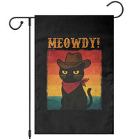 Meowdy Cowboy Cat Garden Flag Cute Black Kitten Country Western - Wonder Print Shop