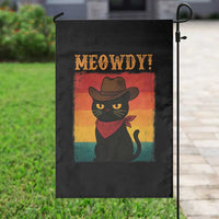Meowdy Cowboy Cat Garden Flag Cute Black Kitten Country Western - Wonder Print Shop