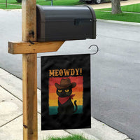 Meowdy Cowboy Cat Garden Flag Cute Black Kitten Country Western - Wonder Print Shop