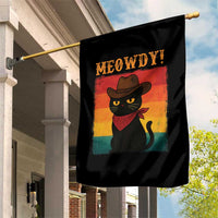 Meowdy Cowboy Cat Garden Flag Cute Black Kitten Country Western - Wonder Print Shop