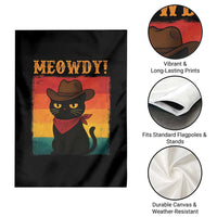 Meowdy Cowboy Cat Garden Flag Cute Black Kitten Country Western - Wonder Print Shop