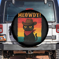 Meowdy Cowboy Cat Spare Tire Cover Cute Black Kitten Country Western - Wonder Print Shop