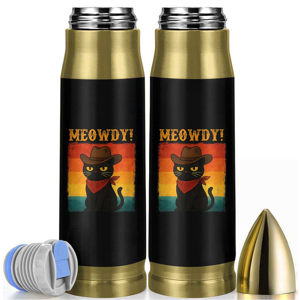 Meowdy Cowboy Cat Bullet Tumbler Cute Black Kitten Country Western - Wonder Print Shop