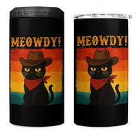 Meowdy Cowboy Cat 4 in 1 Can Cooler Tumbler Cute Black Kitten Country Western - Wonder Print Shop