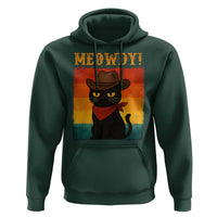Meowdy Cowboy Cat Hoodie Cute Black Kitten Country Western - Wonder Print Shop