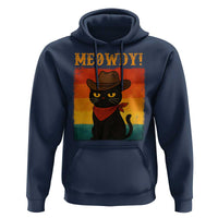 Meowdy Cowboy Cat Hoodie Cute Black Kitten Country Western - Wonder Print Shop