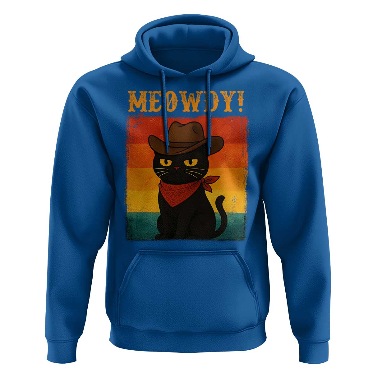 Meowdy Cowboy Cat Hoodie Cute Black Kitten Country Western - Wonder Print Shop