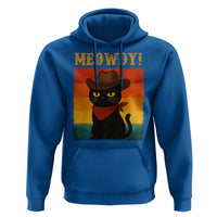 Meowdy Cowboy Cat Hoodie Cute Black Kitten Country Western - Wonder Print Shop