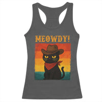 Meowdy Cowboy Cat Racerback Tank Top Cute Black Kitten Country Western - Wonder Print Shop