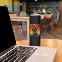 Meowdy Cowboy Cat Skinny Tumbler Cute Black Kitten Country Western - Wonder Print Shop