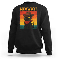 Meowdy Cowboy Cat Sweatshirt Cute Black Kitten Country Western - Wonder Print Shop