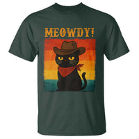 Meowdy Cowboy Cat T Shirt Cute Black Kitten Country Western - Wonder Print Shop