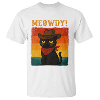 Meowdy Cowboy Cat T Shirt Cute Black Kitten Country Western - Wonder Print Shop
