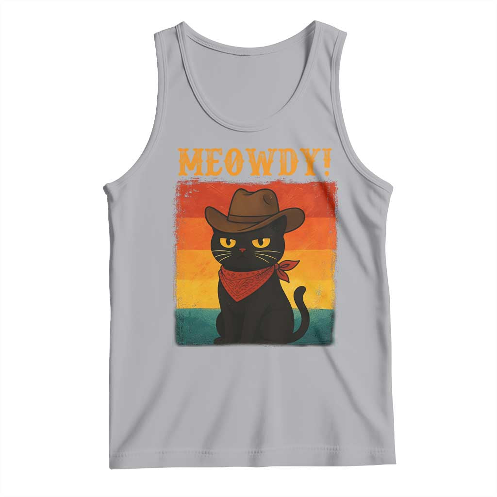 Meowdy Cowboy Cat Tank Top Cute Black Kitten Country Western - Wonder Print Shop