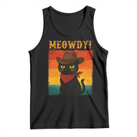 Meowdy Cowboy Cat Tank Top Cute Black Kitten Country Western - Wonder Print Shop