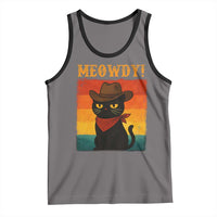Meowdy Cowboy Cat Tank Top Cute Black Kitten Country Western - Wonder Print Shop