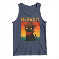 Meowdy Cowboy Cat Tank Top Cute Black Kitten Country Western - Wonder Print Shop