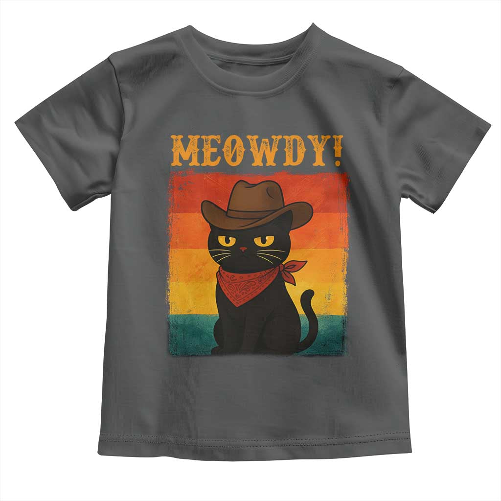 Meowdy Cowboy Cat Toddler T Shirt Cute Black Kitten Country Western - Wonder Print Shop