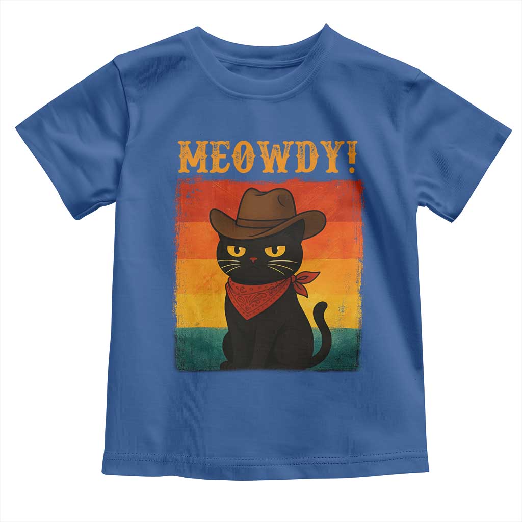 Meowdy Cowboy Cat Toddler T Shirt Cute Black Kitten Country Western - Wonder Print Shop