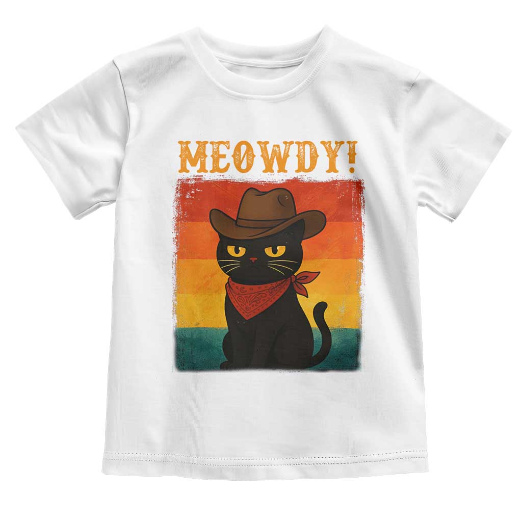 Meowdy Cowboy Cat Toddler T Shirt Cute Black Kitten Country Western - Wonder Print Shop
